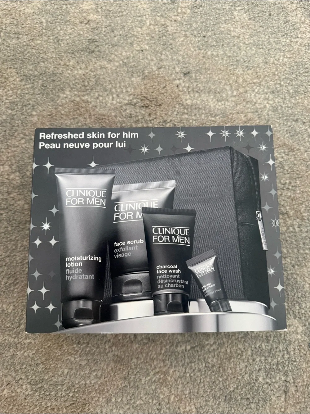 Clinique for Men Black Skincare Set with Charcoal Face Wash